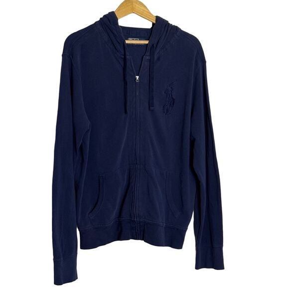 Ralph Lauren Polo Large Pony Full Zip Jacket Navy Blue Size XL - Picture 1 of 4
